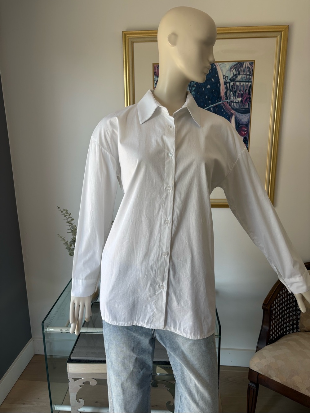Classic White Men's Button-Down Shirt MADE IN ITALY